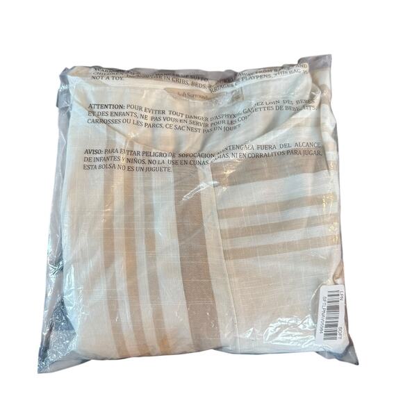 Soft Surroundings Calypso Breeze Dress XL Linen Blend Beige Tan Plaid Tunic - Picture 6 of 9